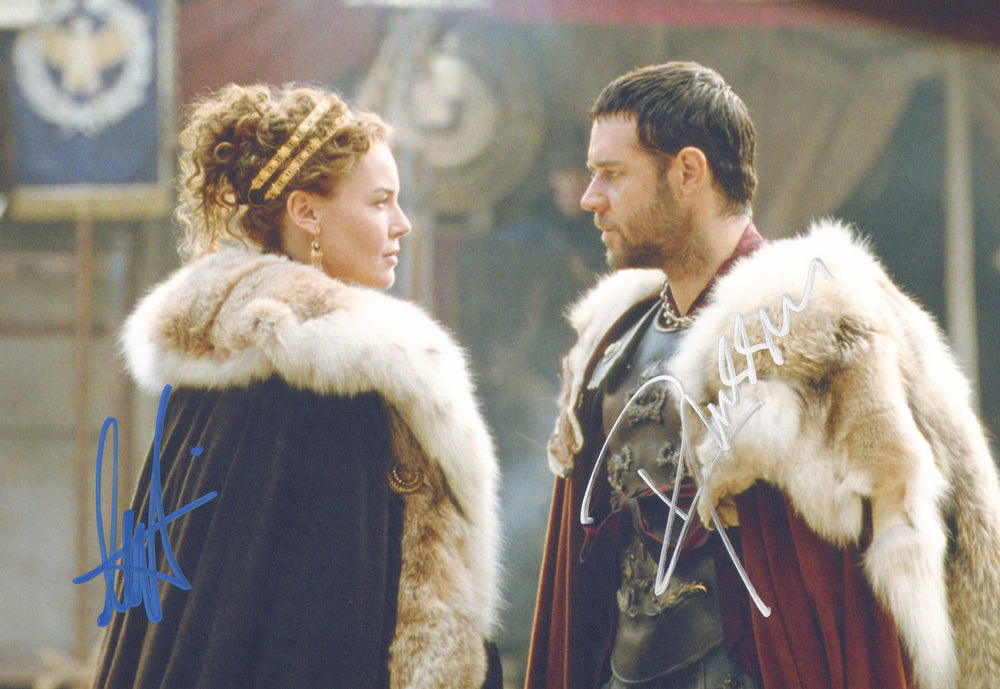 Russell Crowe as Maximus & Connie Nielsen as Lucilla in Ridley Scott's Gladiator Signed 8x12 Photo