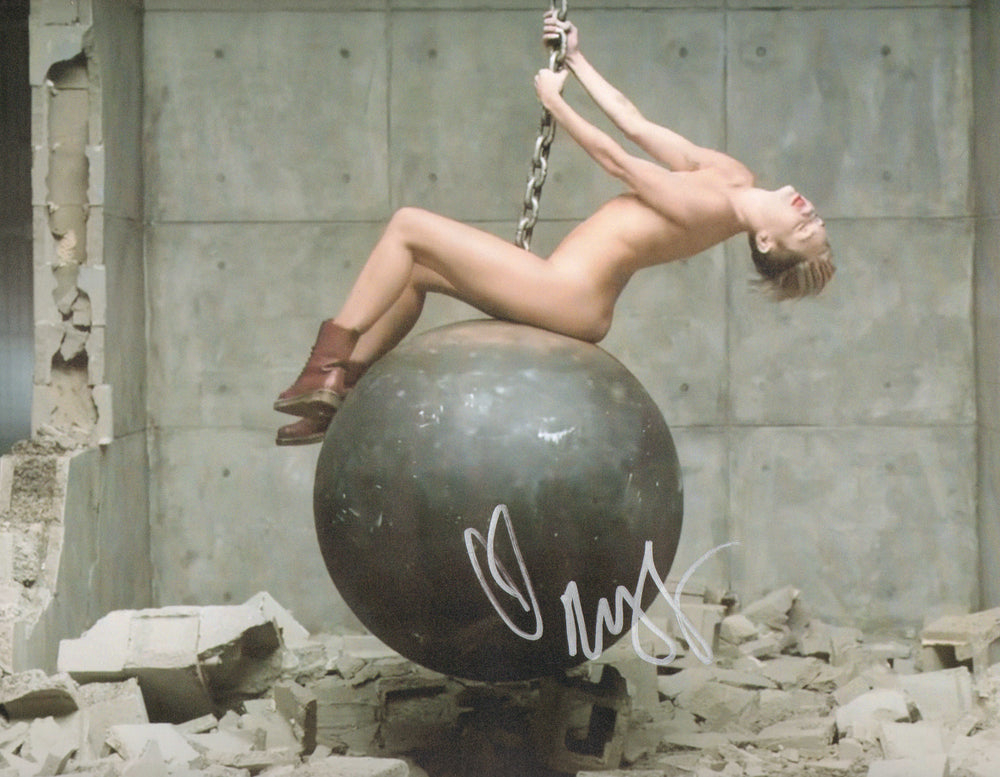 Miley Cyrus Singer & Songwriter from Hannah Montana Sexy Near Nude Signed 11x14 Photo