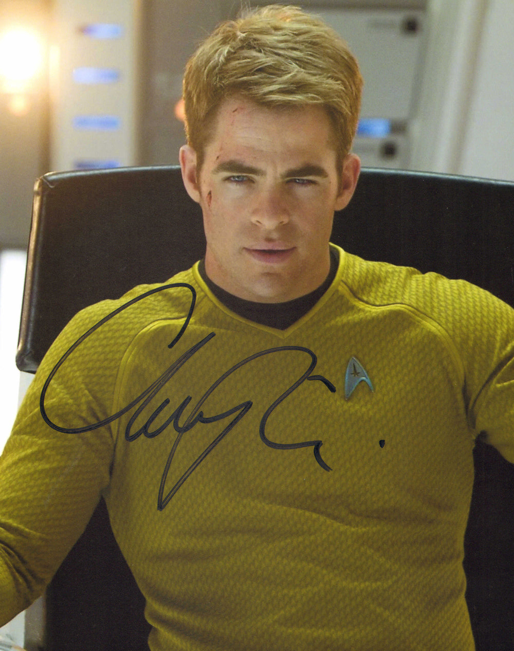 Chris Pine as James T. Kirk in Star Trek Signed 8x10 Photo