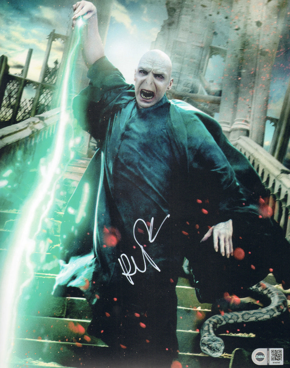 Ralph Fiennes as Lord Voldemort in Harry Potter & The Deathly Hallows Part 2 (SWAU) Signed 11x14 Photo