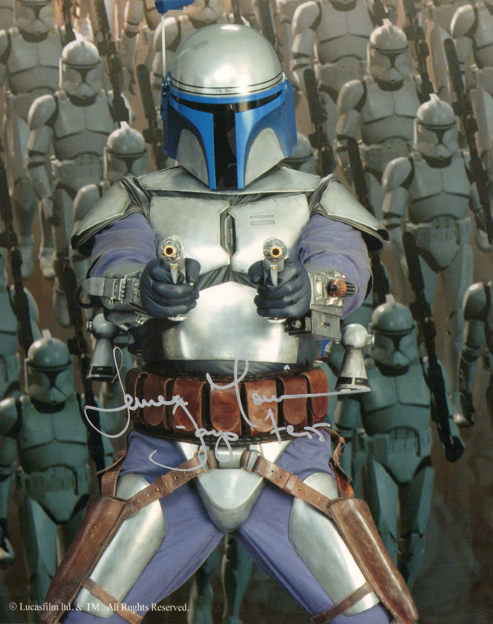 Temuera Morrison as Jango Fett in Star Wars Episode II: Attack of the Clones Signed 8x10 Photo with Character Name