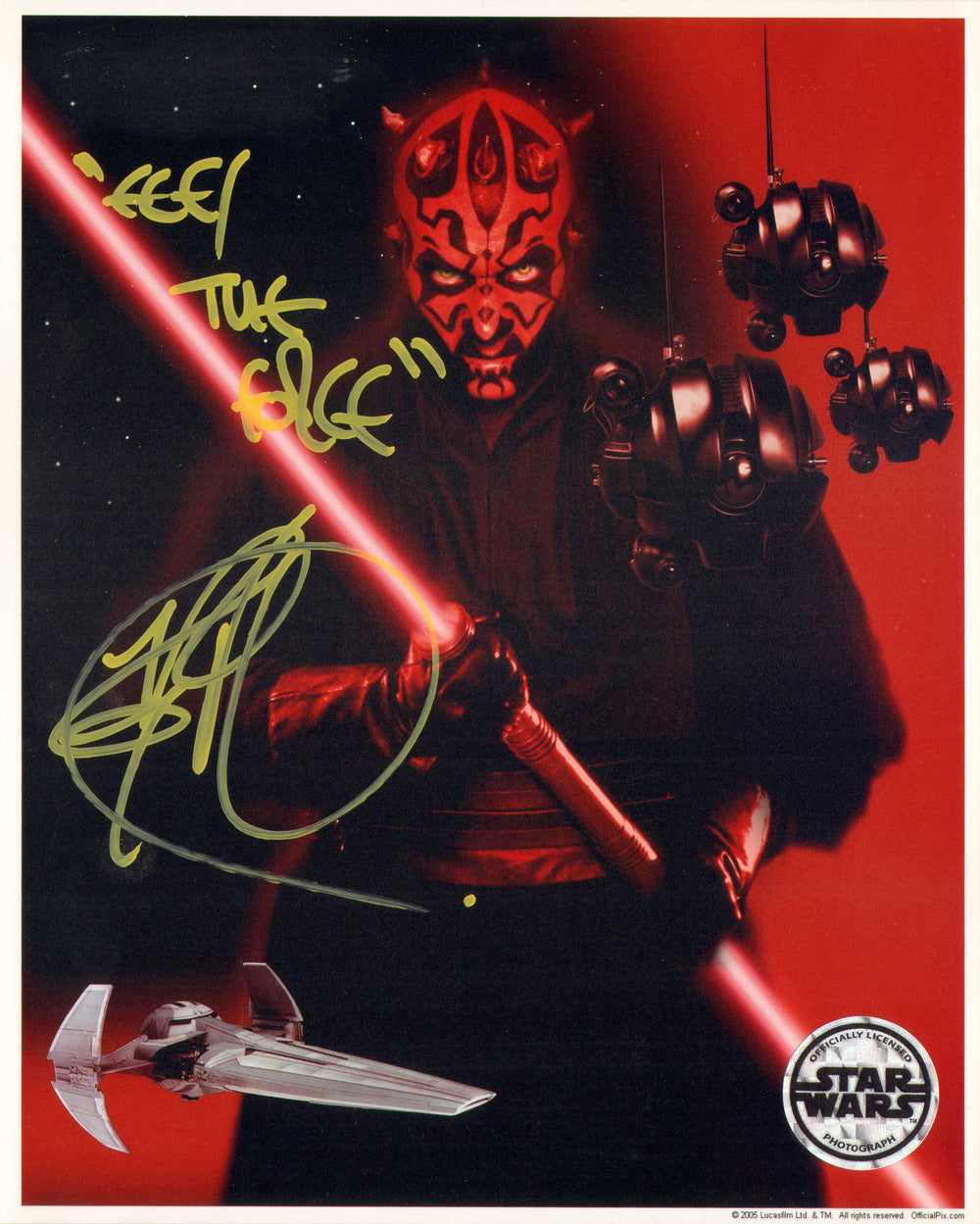 Ray Park as Darth Maul in Star Wars Episode I: The Phantom Menace (Official Pix) Signed 8x10 Photo with Quote