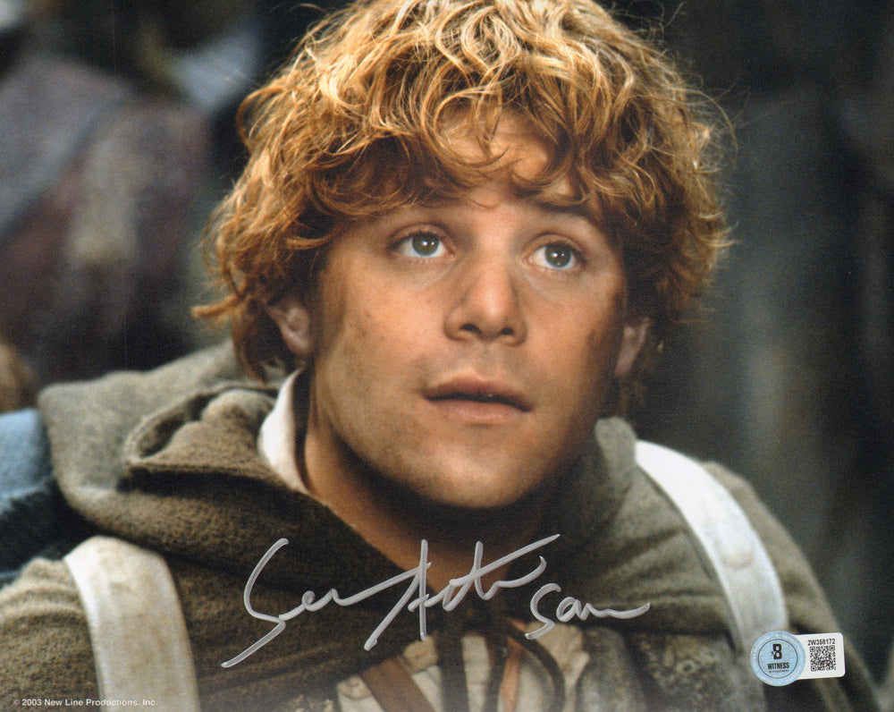Sean Astin as Samwise Gamgee in The Lord of the Rings: The Two Towers (Beckett) Signed 8x10 Photo with Character Name