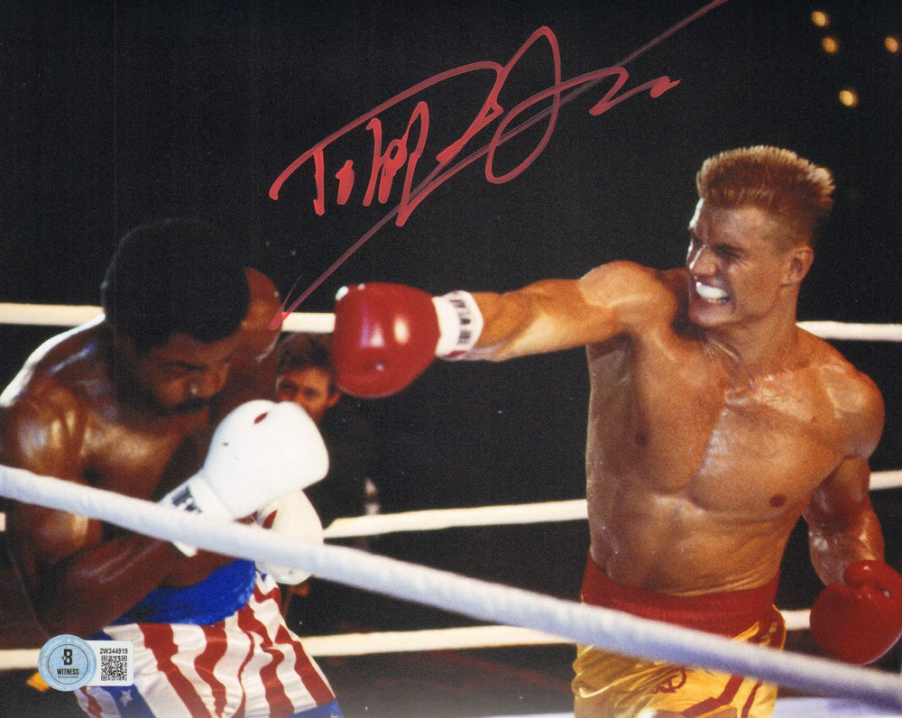 Dolph Lundgren as Ivan Drago in Rocky IV (Beckett) Signed 8x10 Photo