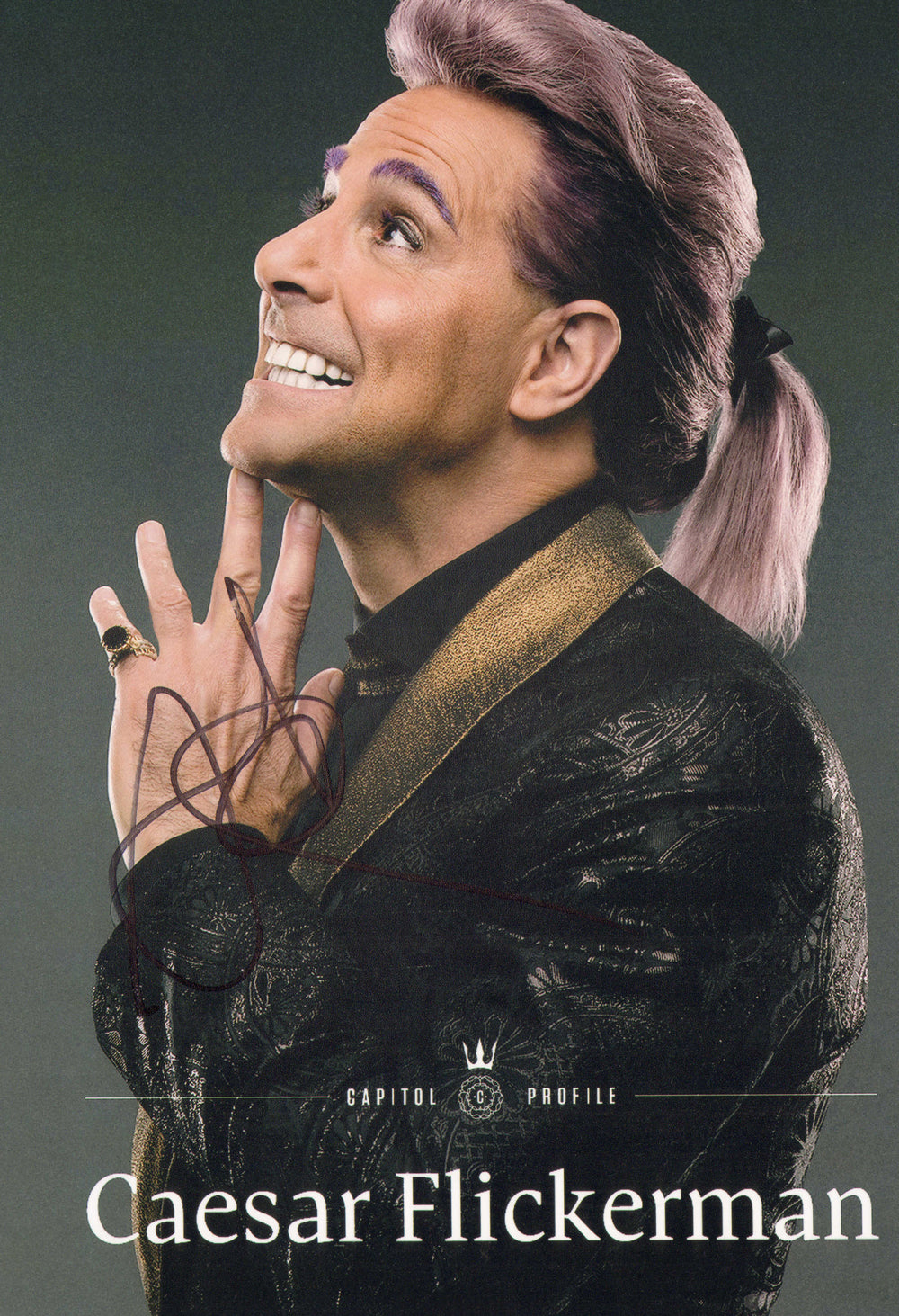 Stanley Tucci as Caesar Flickerman in The Hunger Games Signed 7x11 Mini Poster