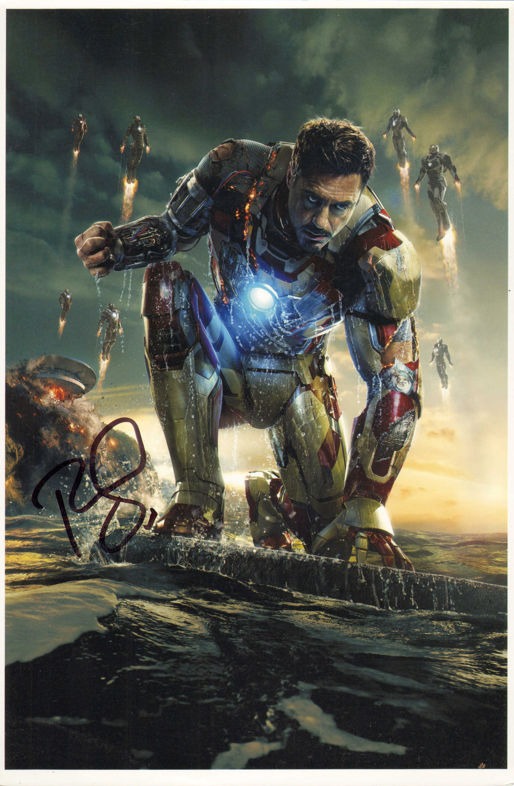 Robert Downey Jr. as Tony Stark / Iron Man in Iron Man 3 Signed 8x12 Photo