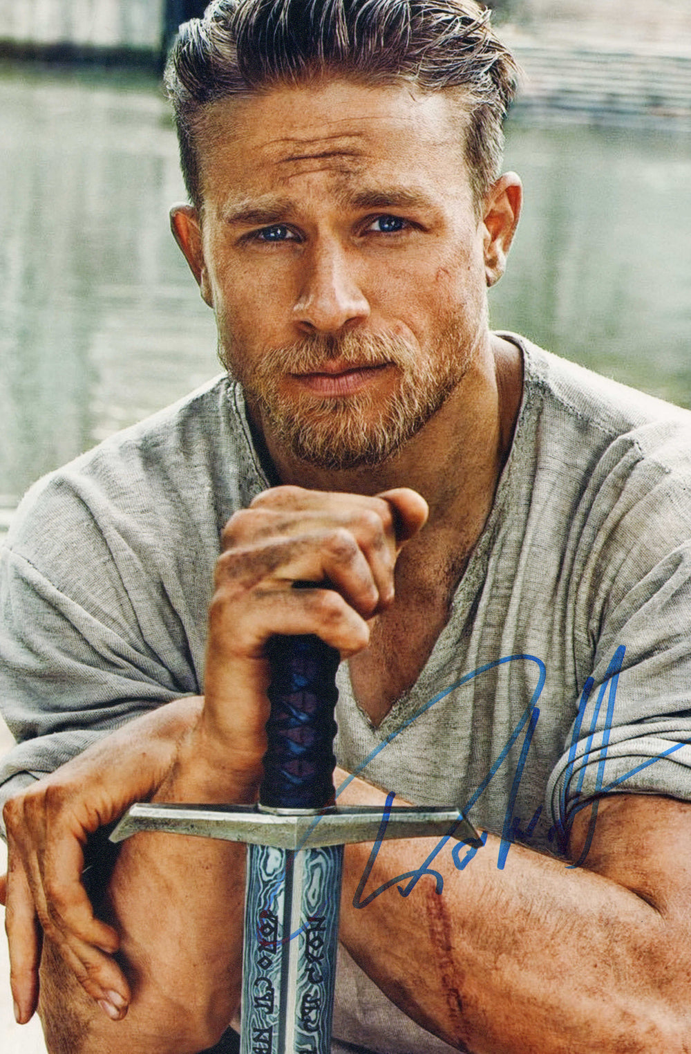 Charlie Hunnam as King Arthur in King Arthur: Legend of the Sword Signed 8x12 Photo