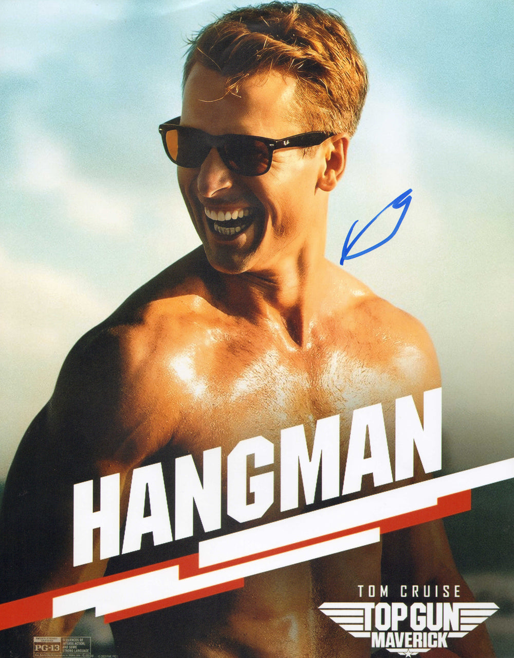 Glen Powell as Lt. Jake 'Hangman' Seresin in Top Gun: Maverick Signed 11x14 Photo