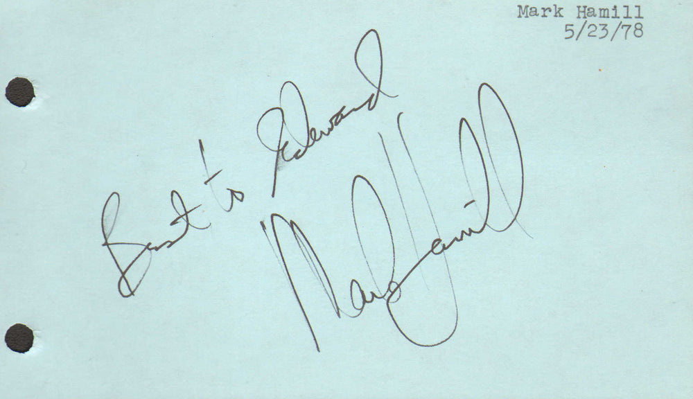 Mark Hamill from Star Wars & Batman: The Animated Series Signed 6x3.5 Index Card
