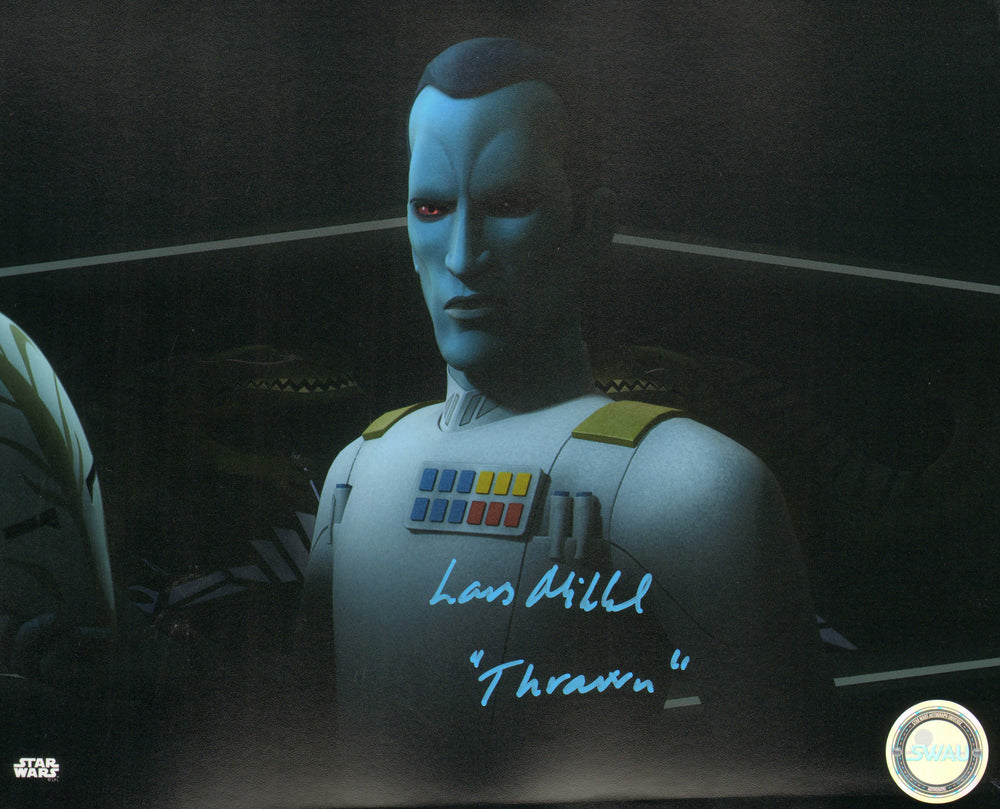 Lars Mikkelsen as Grand Admiral Thrawn in Star Wars: Rebels (SWAU) Signed 8x10 Photo with Character Name