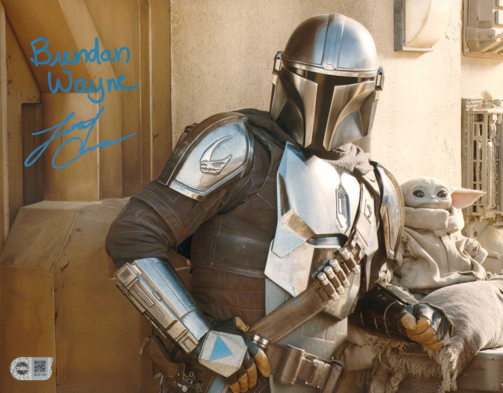 Lateef Crowder & Brendan Wayne as the Mandalorian in Star Wars: The Mandalorian (SWAU) Signed 11x14 Photo