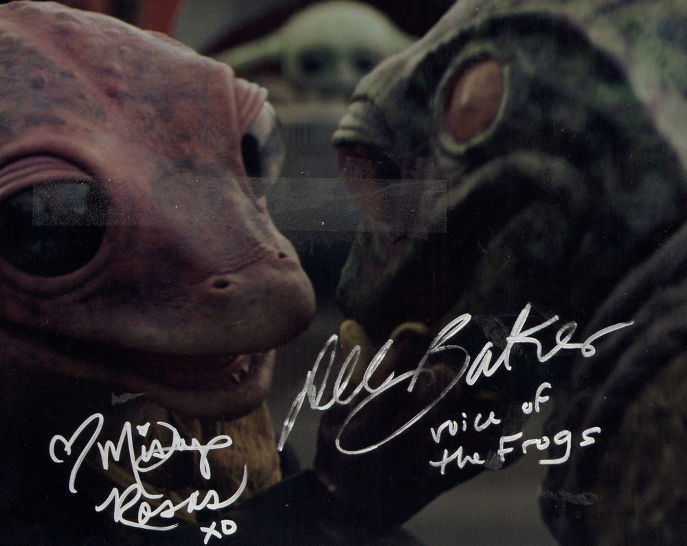 Misty Rosas as Frog Lady & Dee Bradley Baker Voice of the Frogs in Star Wars: The Mandalorian Signed 8x10 Photo with Character Name