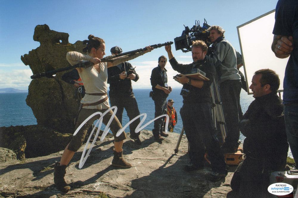 Rian Johnson Director Behind the Scenes of Star Wars: The Last Jedi Back Signed 8x12 Photo