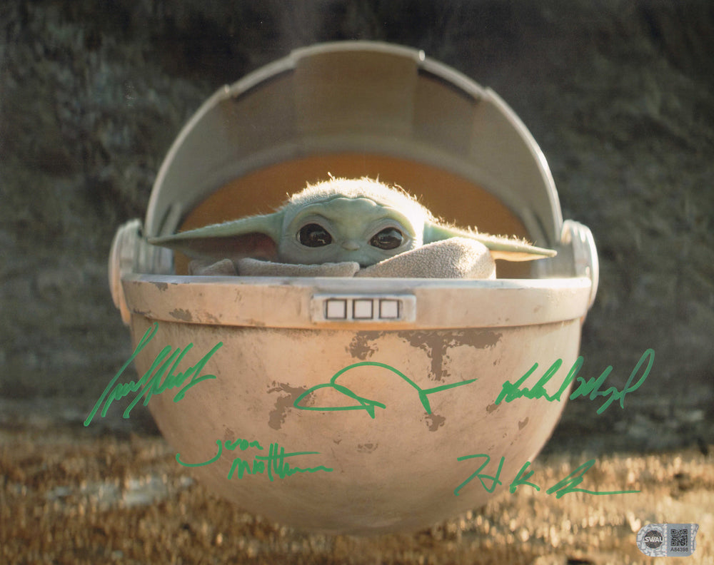 Star Wars: The Mandalorian (SWAU) Baby Yoda Grogu 11x14 Photo Signed by John Rosengrant, Trevor Hensley, Jason Matthews, Mike Manzel, & Hiroshi 