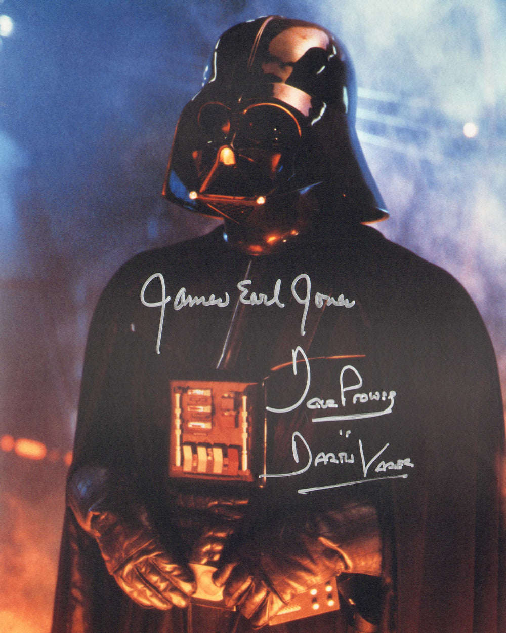 James Earl Jones & Dave Prowse as Darth Vader in Star Wars: The Empire Strikes Back Signed 8x10 Photo with Character Name