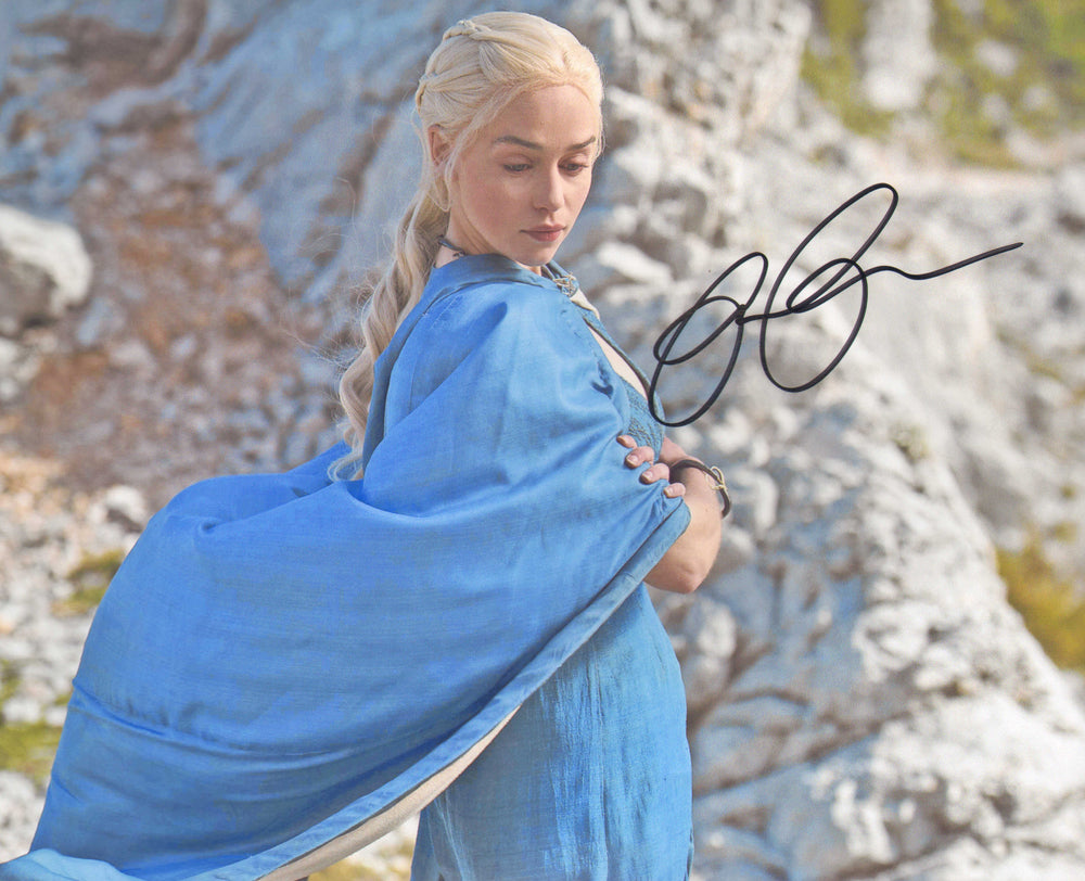 Emilia Clarke as Daenerys Targaryen in Game of Thrones Signed 8x10 Photo