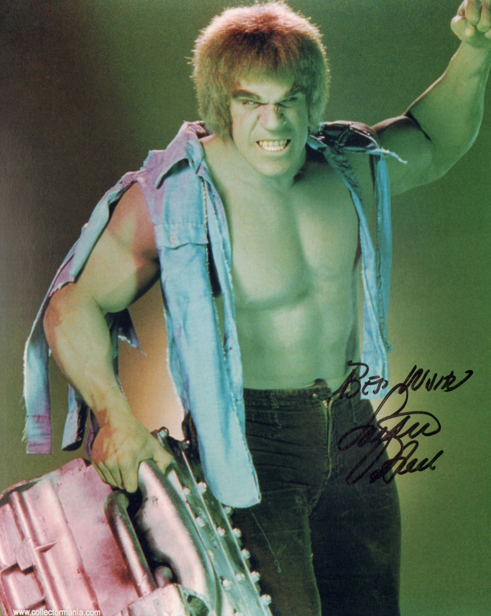 Lou Ferrigno as Hulk in The Incredible Hulk Signed 8x10 Photo