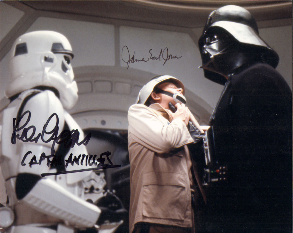 James Earl Jones as Darth Vader & Peter Geddis as Captain Antilles in Star Wars: A New Hope Signed 8x10 Photo with Character Name