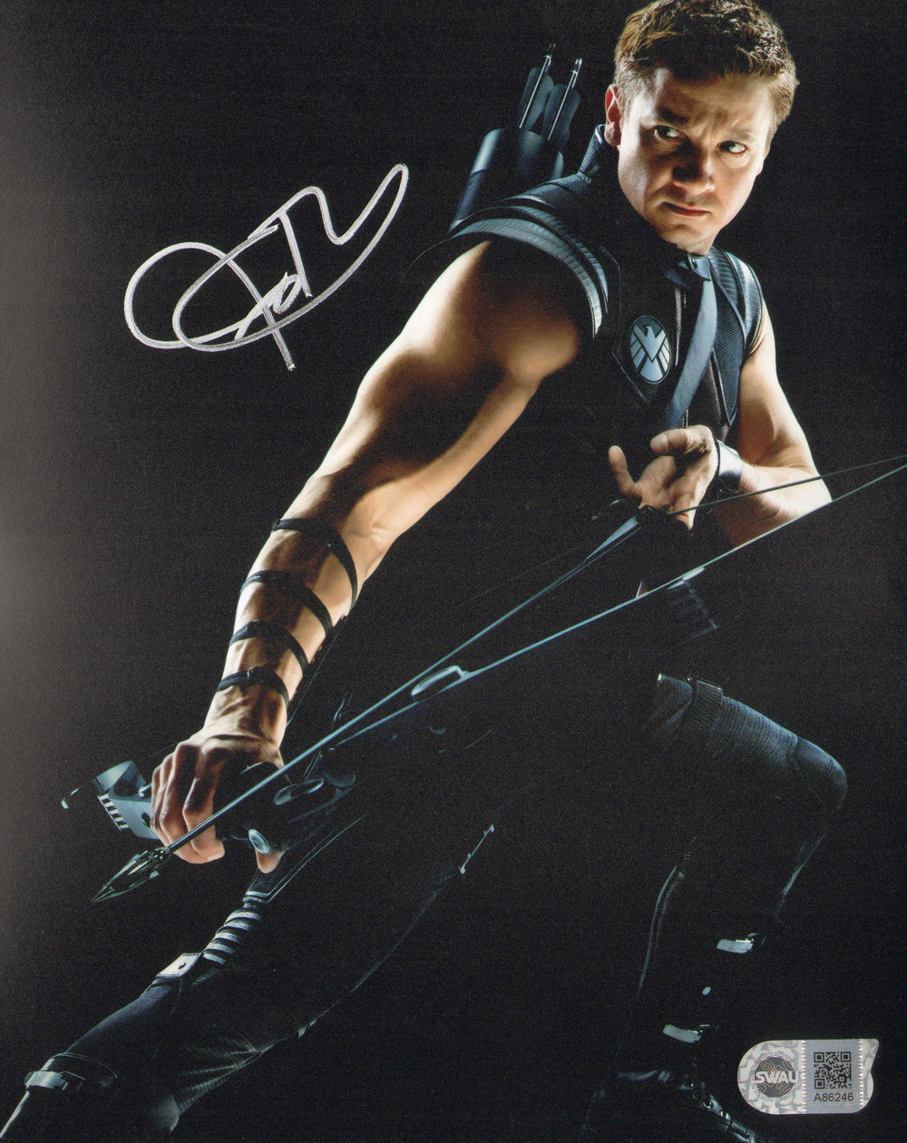 Jeremy Renner as Hawkeye in The Avengers (SWAU) Signed 8x10 Photo