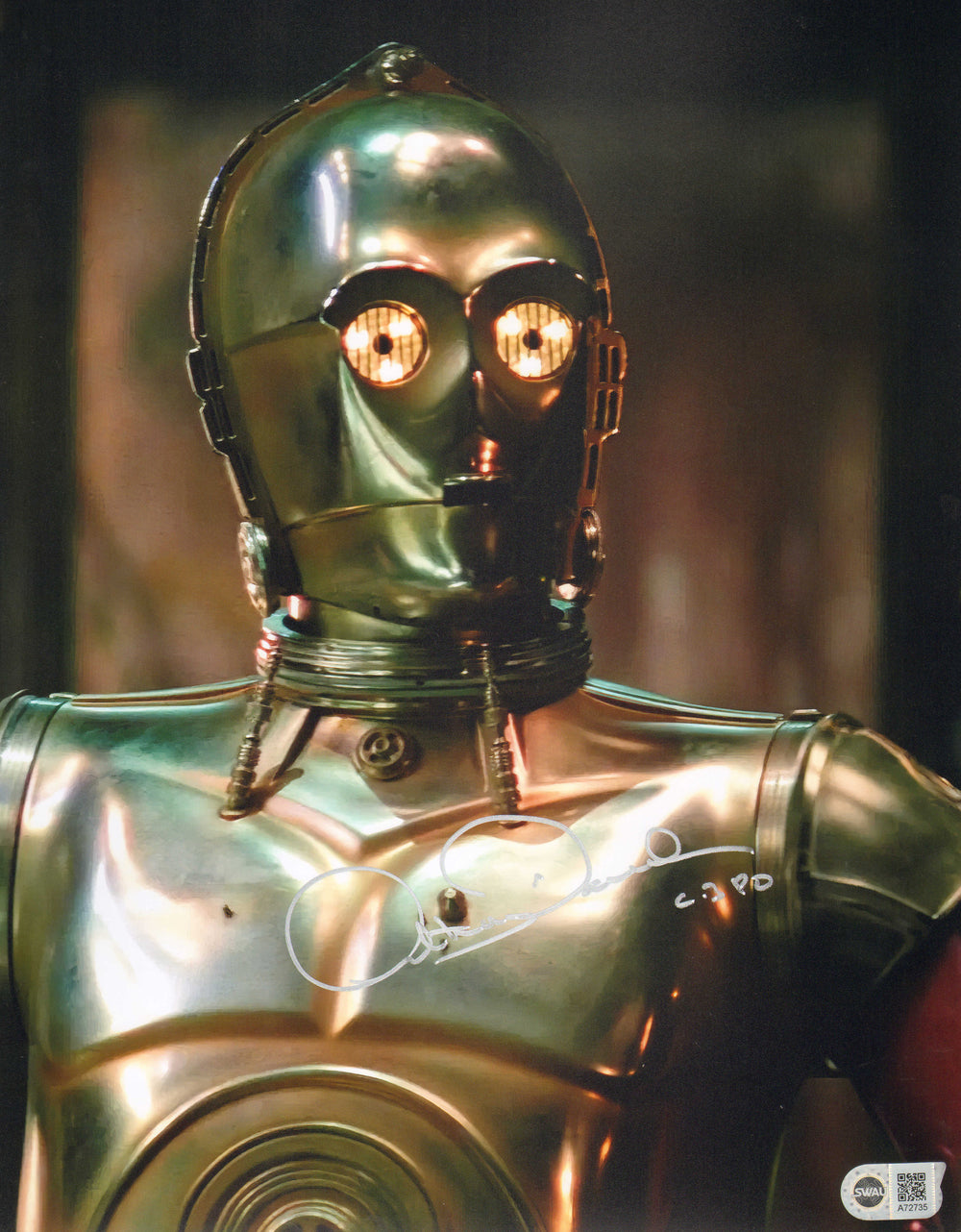 Anthony Daniels as C-3PO in Star Wars: A New Hope (SWAU) Signed 11x14 Photo