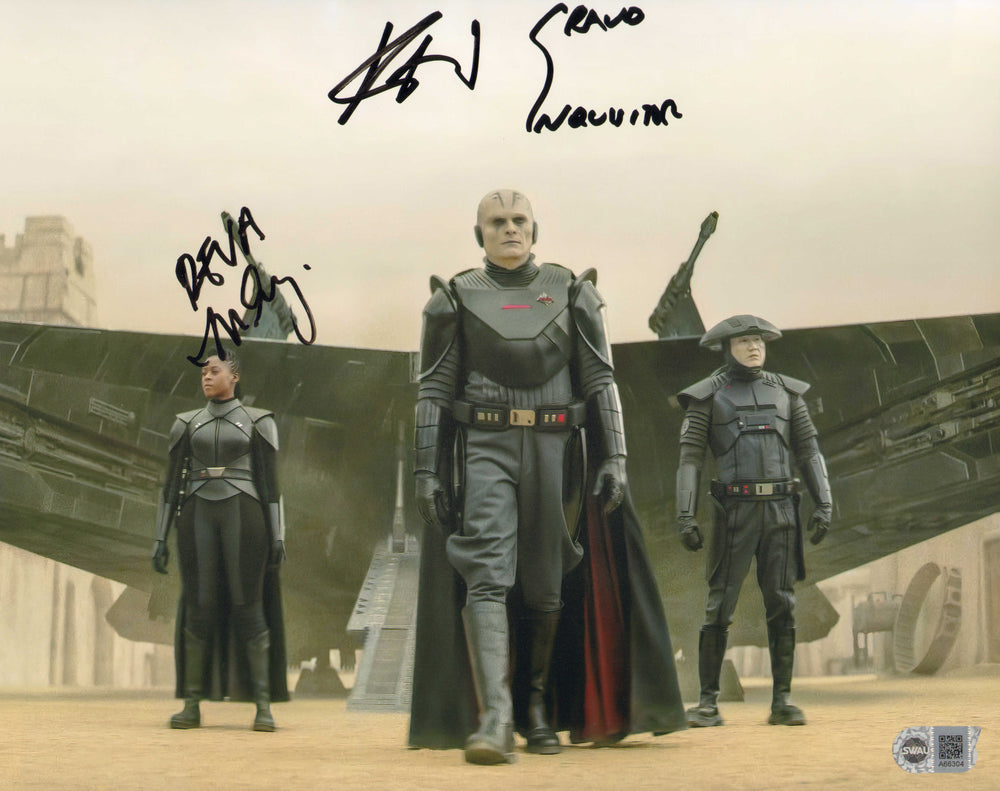 Moses Ingram as Reva & Rupert Friend as the Grand Inquisitor in Star Wars: Obi-Wan Kenobi (SWAU) Signed 11x14 Photo with Character Names