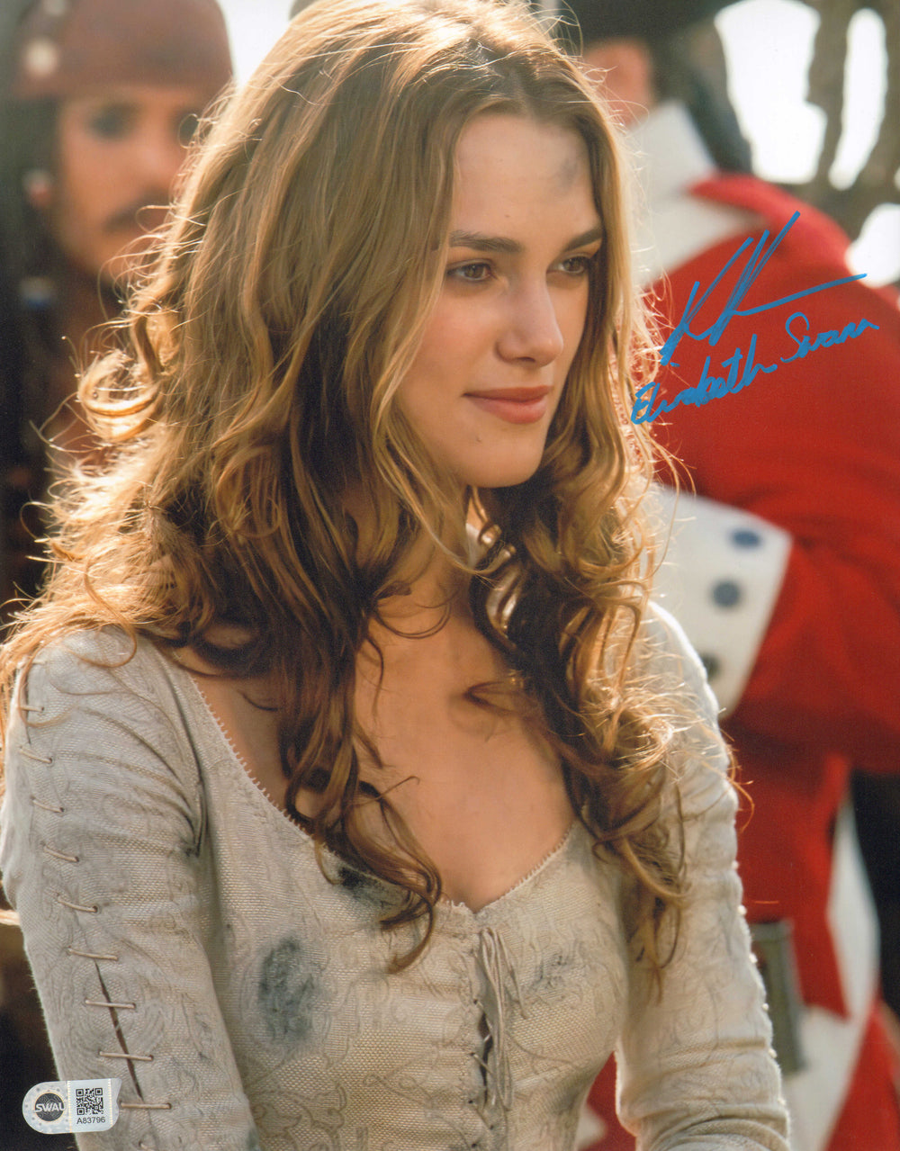 Keira Knightley as Elizabeth Swann in Pirates of the Caribbean: The Curse of the Black Pearl (SWAU) Signed 11x14 Photo with Character Name