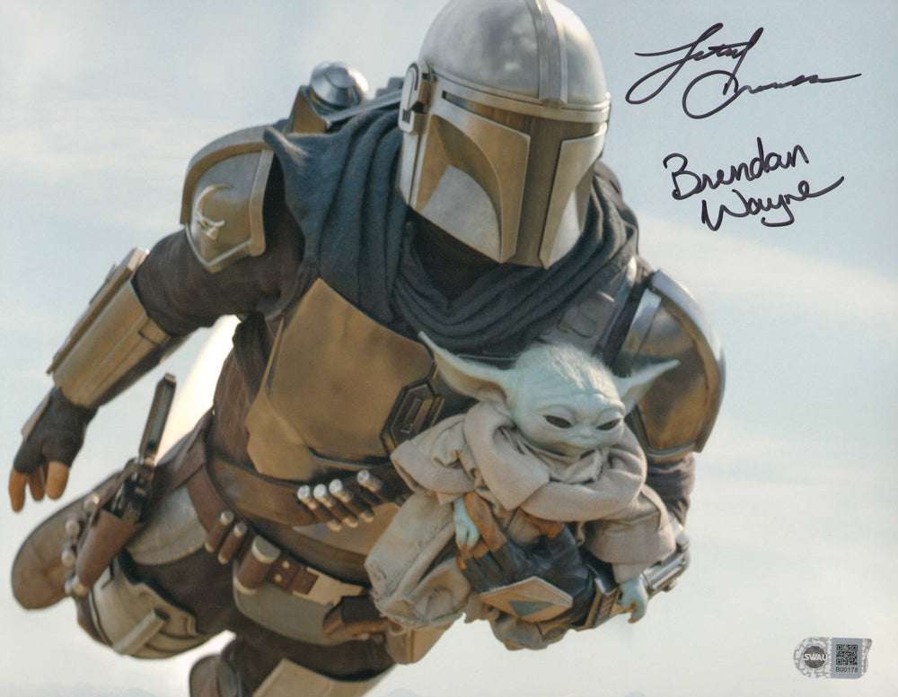 Lateef Crowder & Brendan Wayne as The Mandalorian in Star Wars: The Mandalorian (SWAU) Signed 11x14 Photo