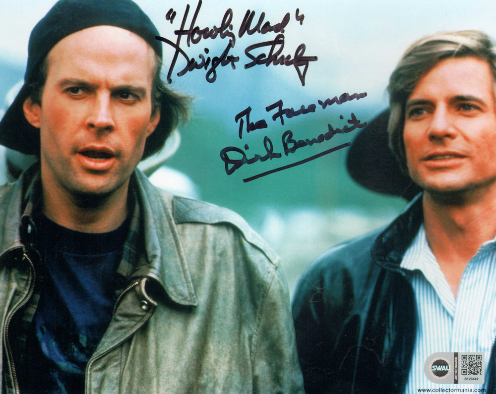 Dwight Schultz as Howling Mad Murdock & Dirk Benedict as Templeton Peck in The A-Team (SWAU) Signed 8x10 Photo with Character Names