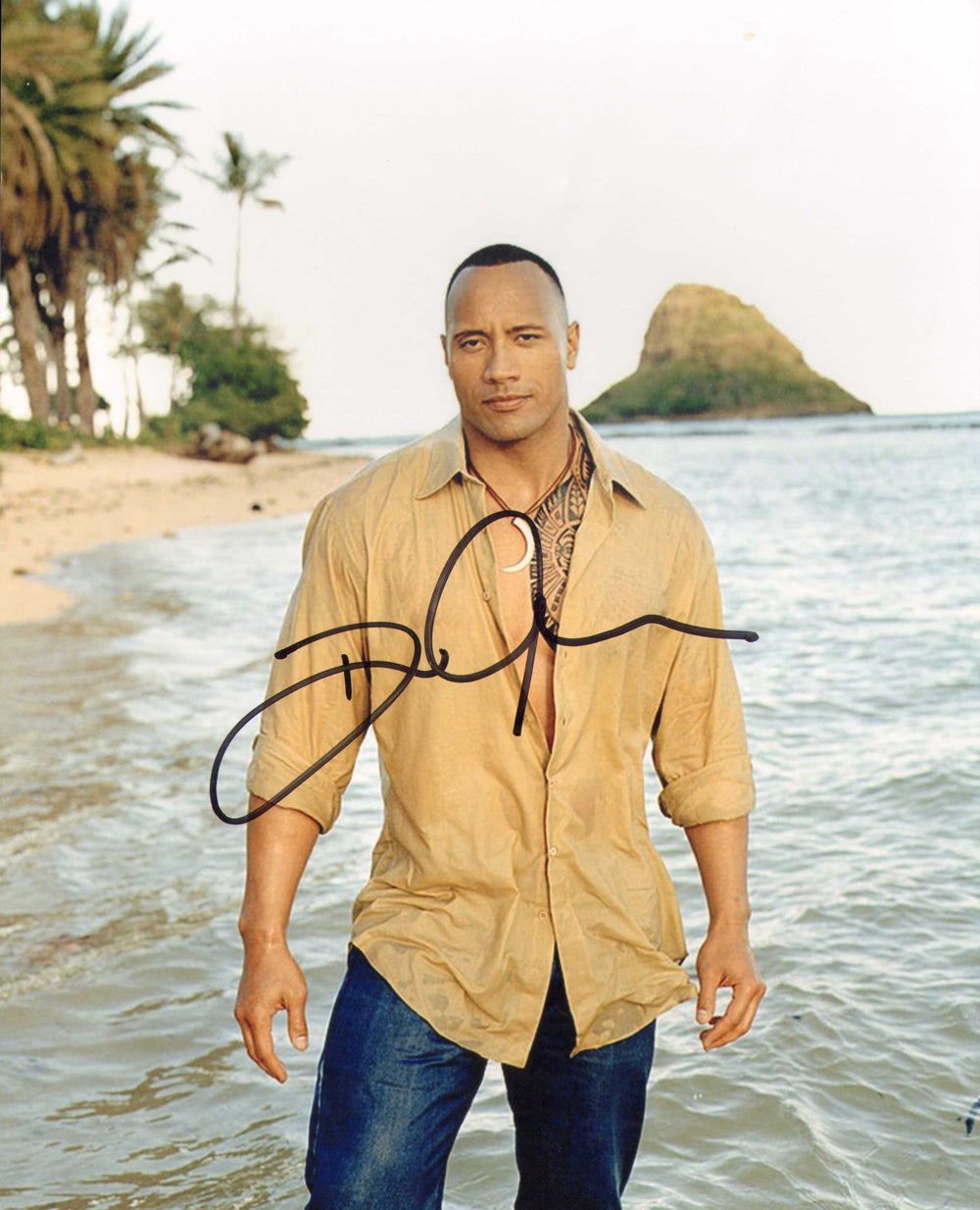 Dwayne 'The Rock' Johnson from Black Adam, Jumanji: Welcome to the Jungle, Journey to the Center of the Earth 2: The Mysterious Island, & Moana (SWAU) Signed 8x10 Photo