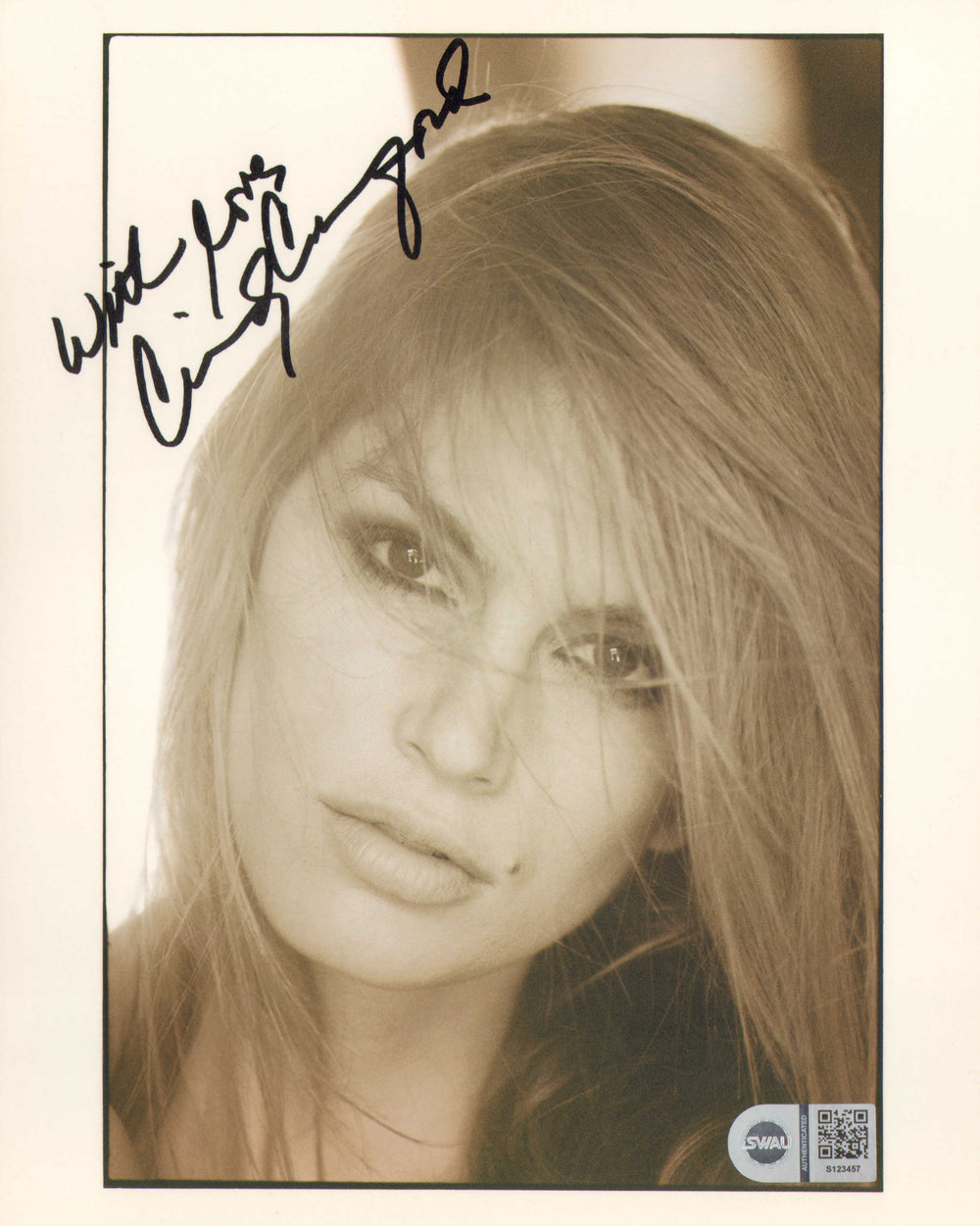 Cindy Crawford Model Sexy (SWAU) Signed 8x10 Photo