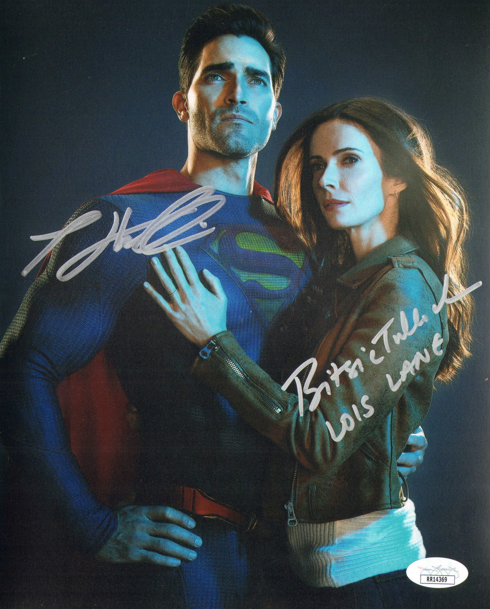 Tyler Hoechlin as Clark Kent & Teri Hatcher as Lois Lane in Lois & Clark (JSA) Signed 8x10 Photo with Character Name