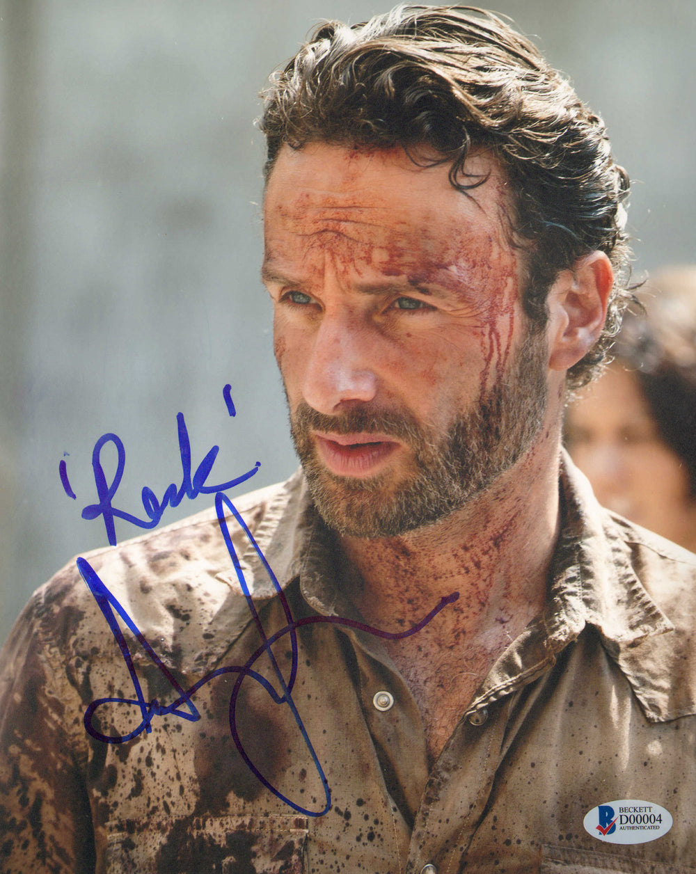 Andrew Lincoln as Rick Grimes in The Walking Dead (Beckett) Signed 8x10 Photo with Character Name