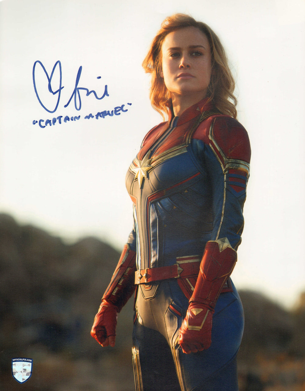 Brie Larson as Captain Marvel in Captain Marvel (Official Pix) Signed 11x14 Photo with Character Name