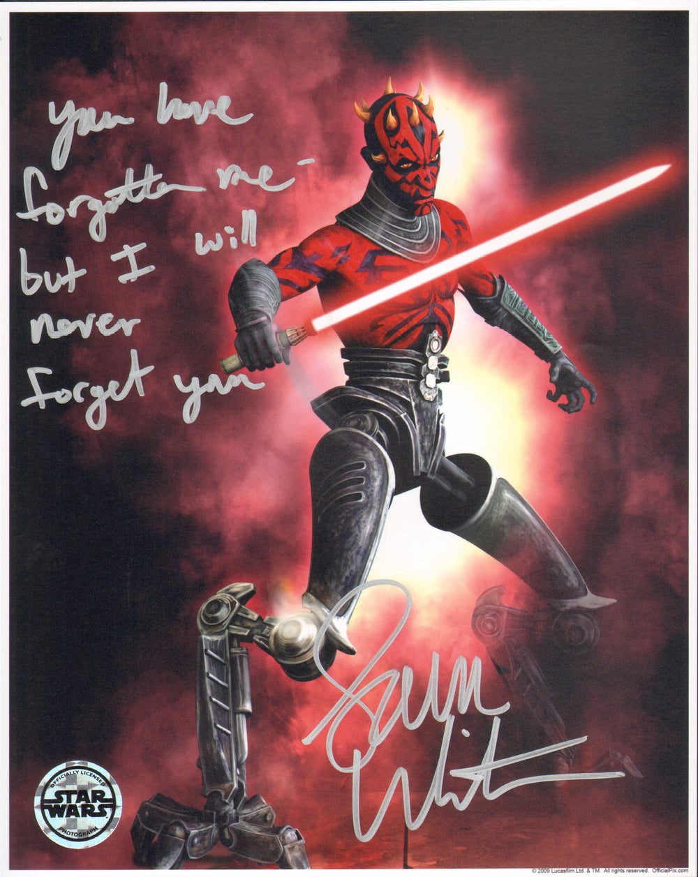 Sam Witwer as Darth Maul in Star Wars: The Clone Wars (Official Pix) Signed 8x10 Photo with Quote