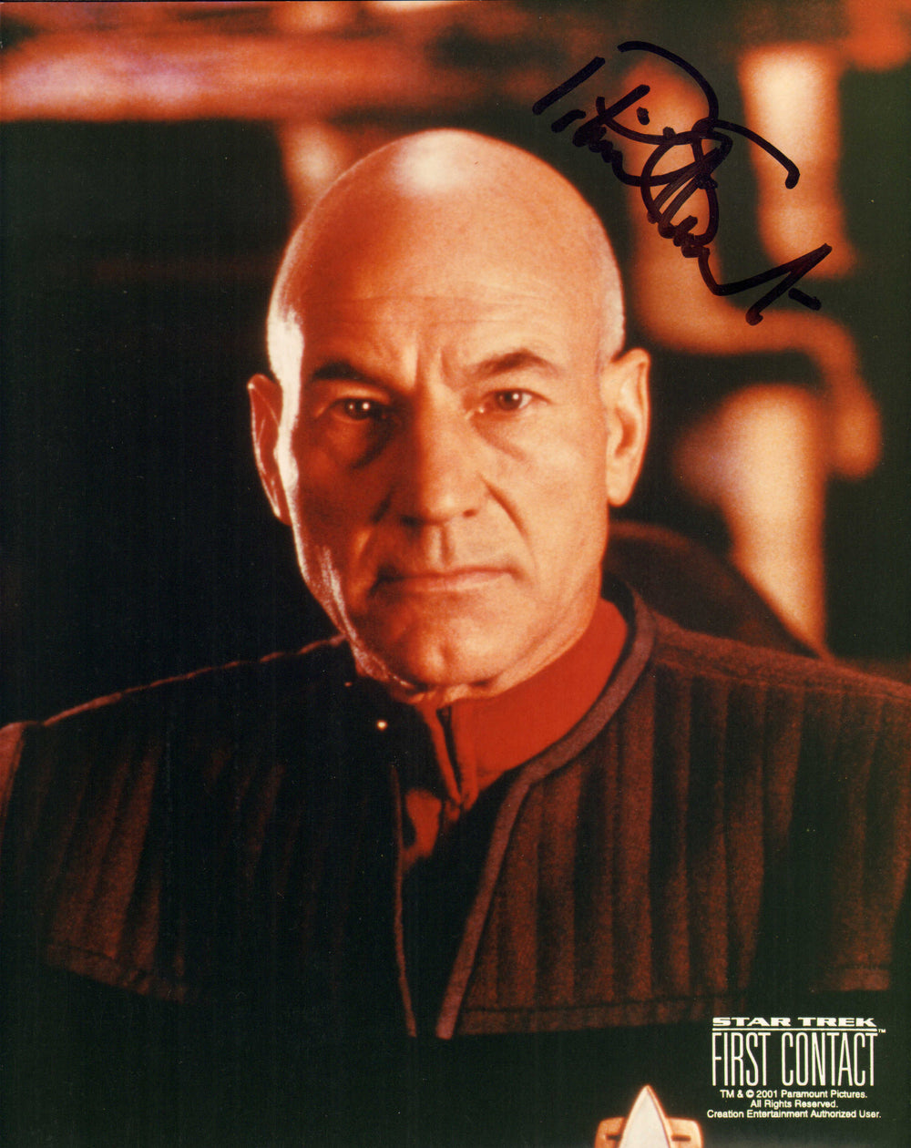 Patrick Stewart as Captain Jean-Luc Picard in Star Trek: First Contact Signed 8x10 Photo