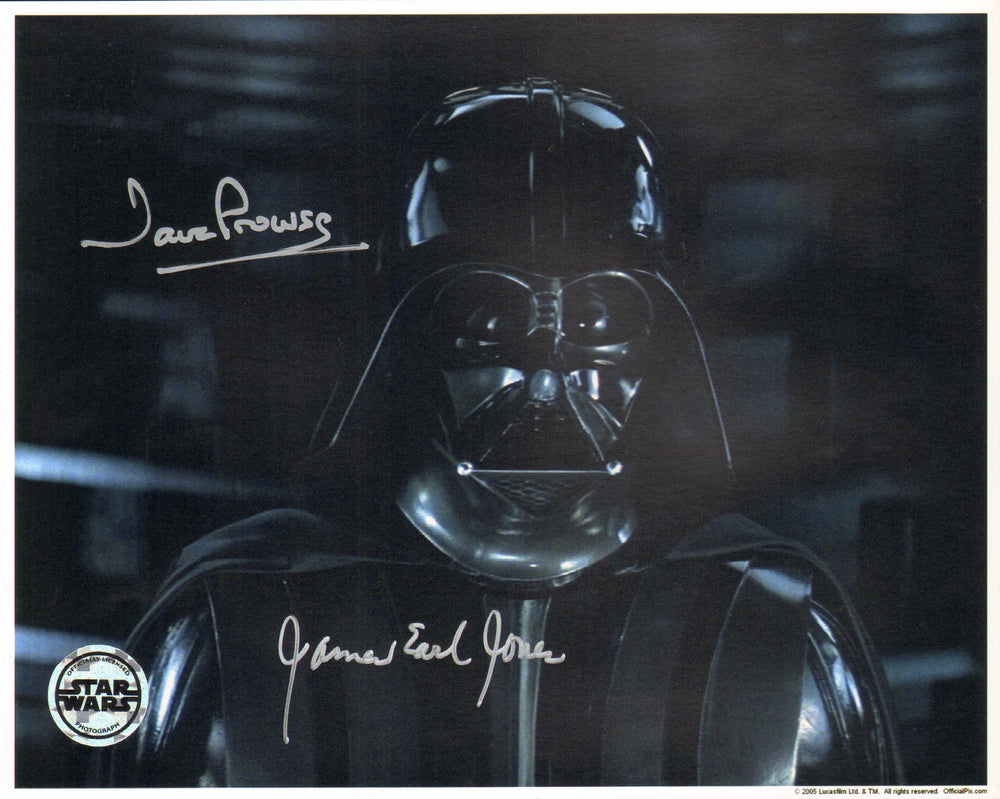 James Earl Jones & Dave Prowse as Darth Vader in Star Wars: A New Hope (Official Pix) Signed 8x10 Photo