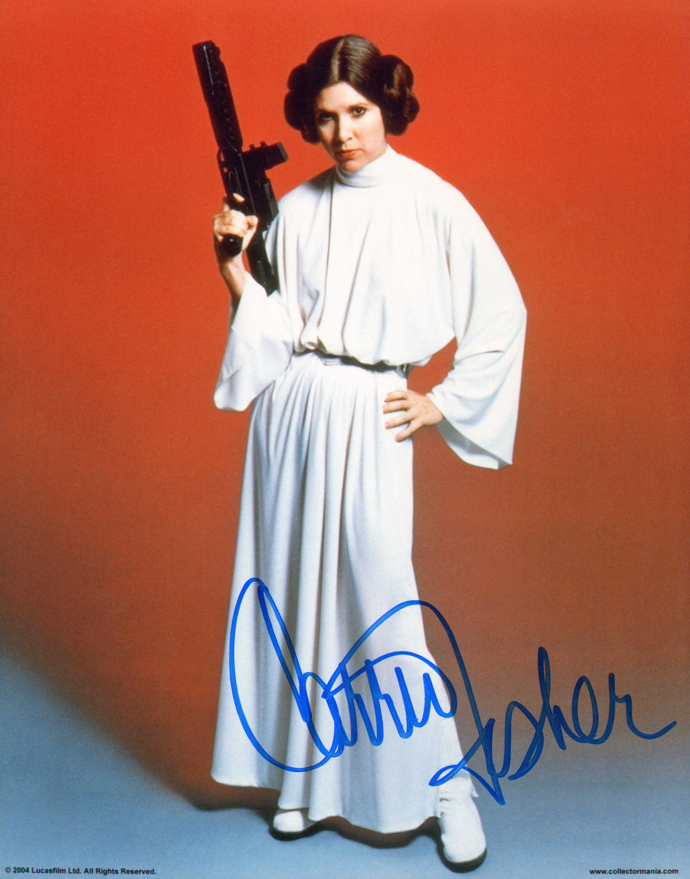 Carrie Fisher as Princess Leia in Star Wars: A New Hope Signed 8x10 Photo