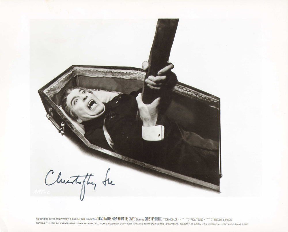 Christopher Lee as Dracula in Dracula Has Risen from The Grave Signed 8x10 Photo