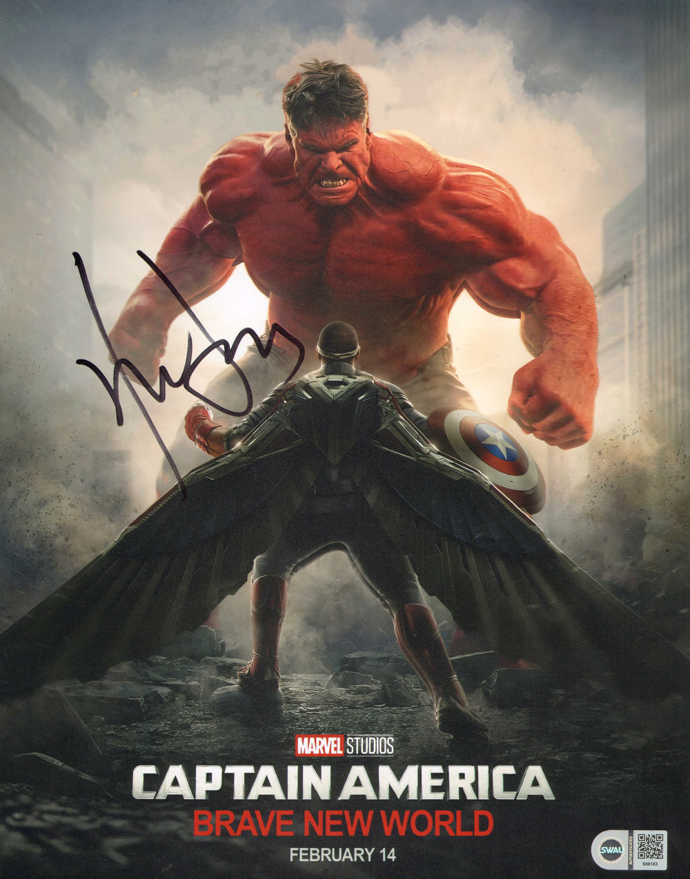 Harrison Ford as Thaddeus Ross / Red Hulk in Captain America: Brave New World (SWAU) Signed 11x14 Photo