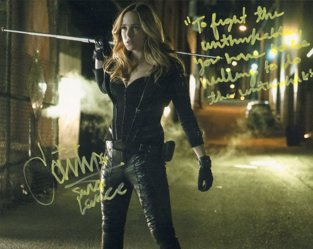 Caity Lotz as Sara Lance / White Canary / The Canary in Arrow & Legends of Tomorrow Signed 8x10 Photo with Character Name & Quote