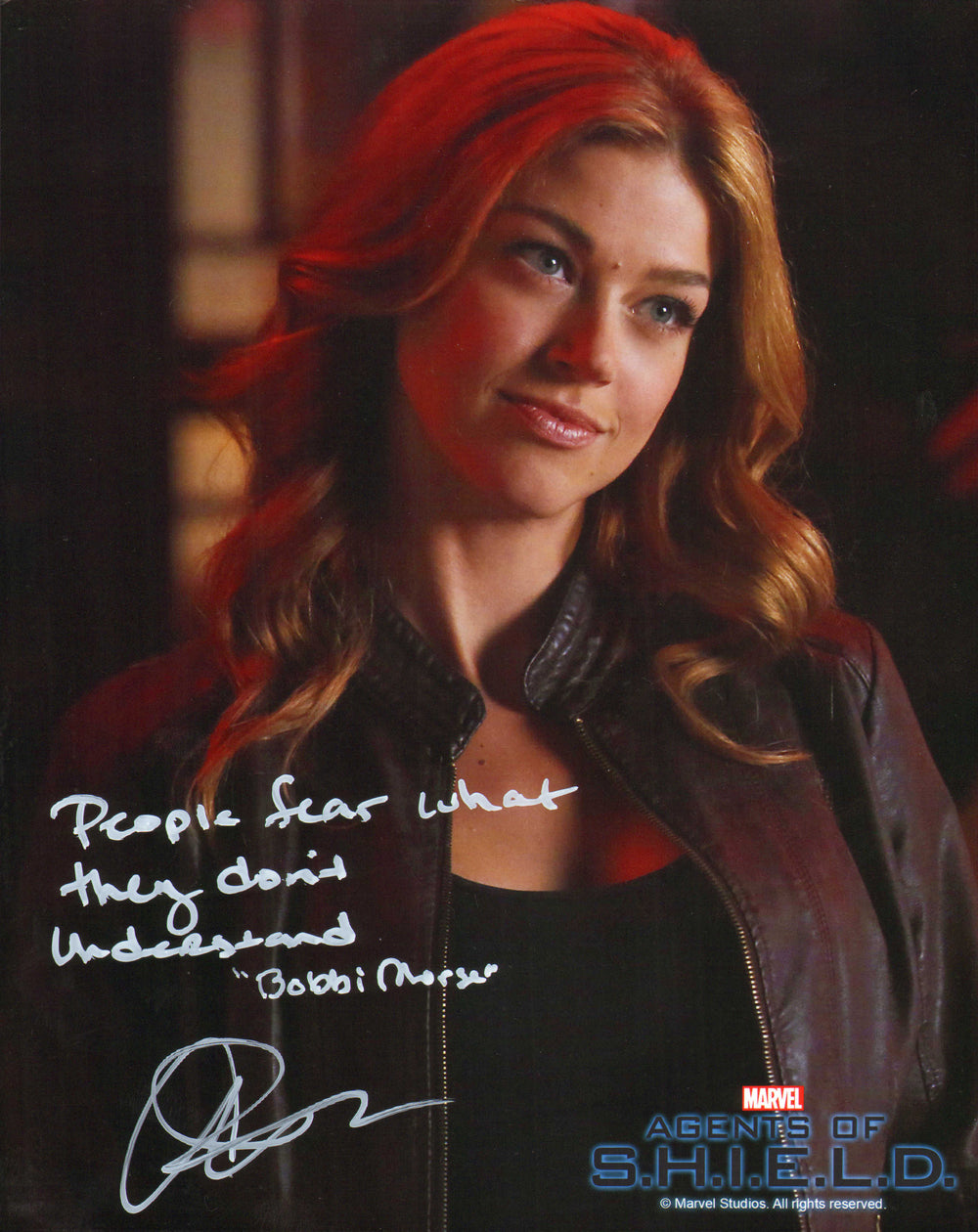 Adrianne Palicki as Bobbi Morse /  Mockingbird in Agents of S.H.I.E.L.D. Signed 8x10 Photo with Character Name & Quote