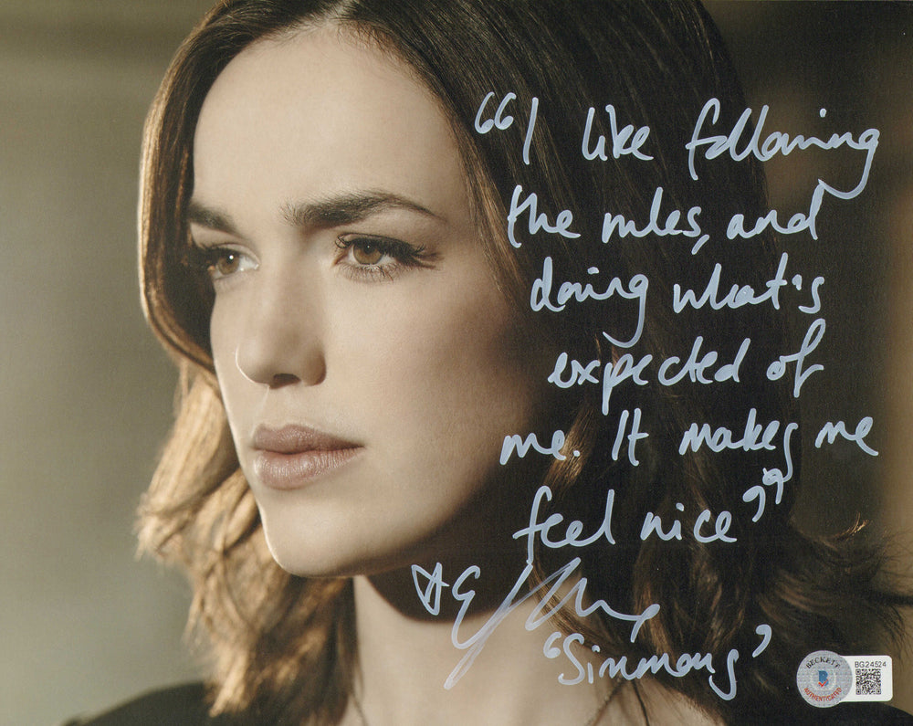 Elizabeth Henstridge as Jemma Simmons in Agents of S.H.I.E.L.D. (Beckett) Signed 8x10 Photo with Character Name & Quote