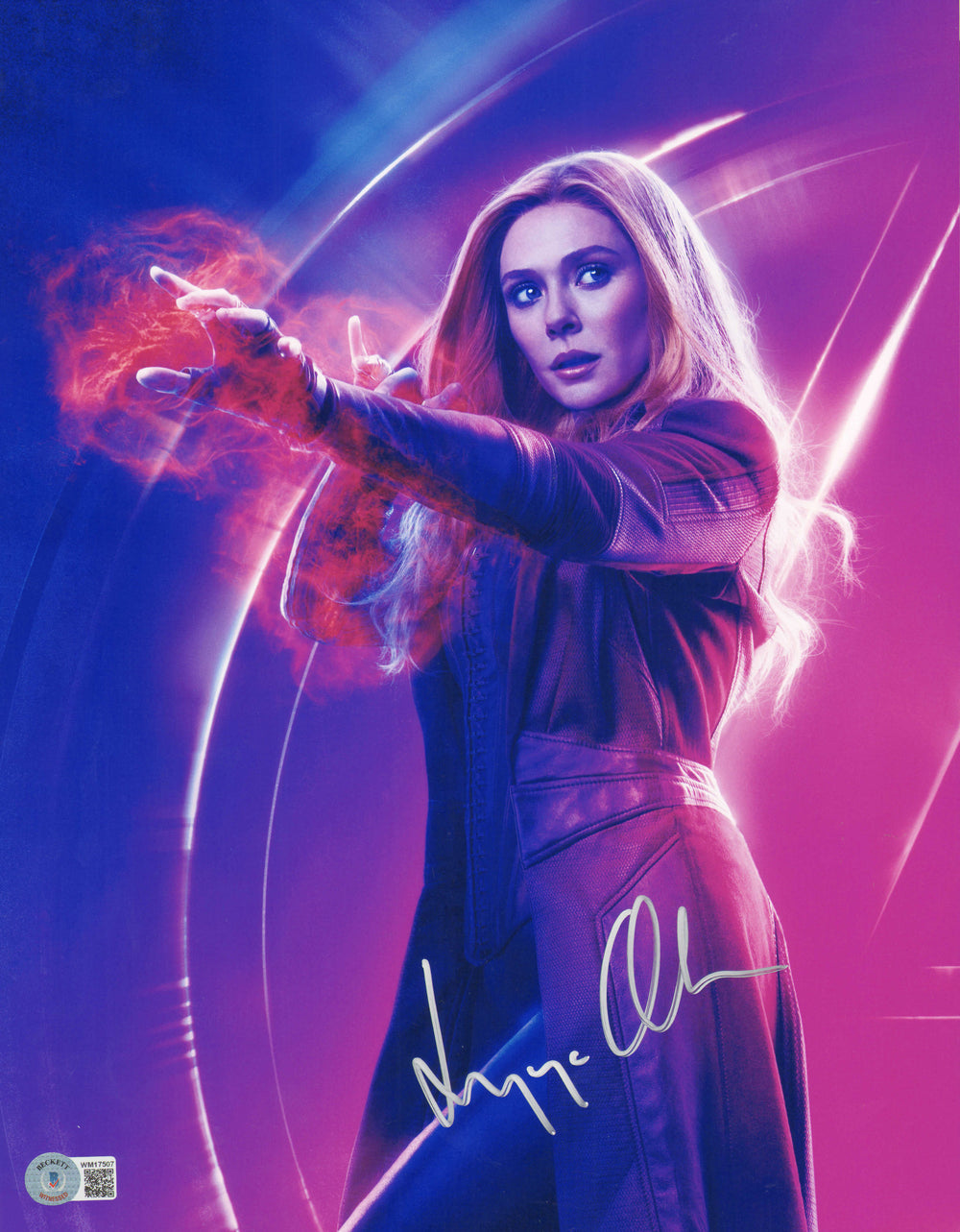 Elizabeth Olsen as Wanda Maximoff  / The Scarlet Witch in Avengers: Infinity War (Beckett) Signed 11x14 Photo