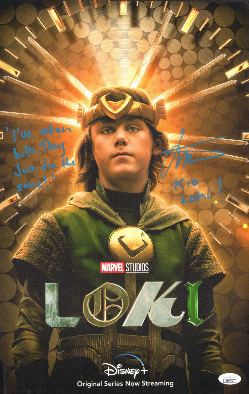 Jack Veal as Kid Loki in Loki (JSA) Signed 11x17 Mini Poster with Character Name & Quote