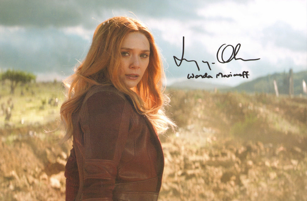 Elizabeth Olsen as Scarlet Witch in Avengers: Infinity War Signed 11x17 Photo with Character Name