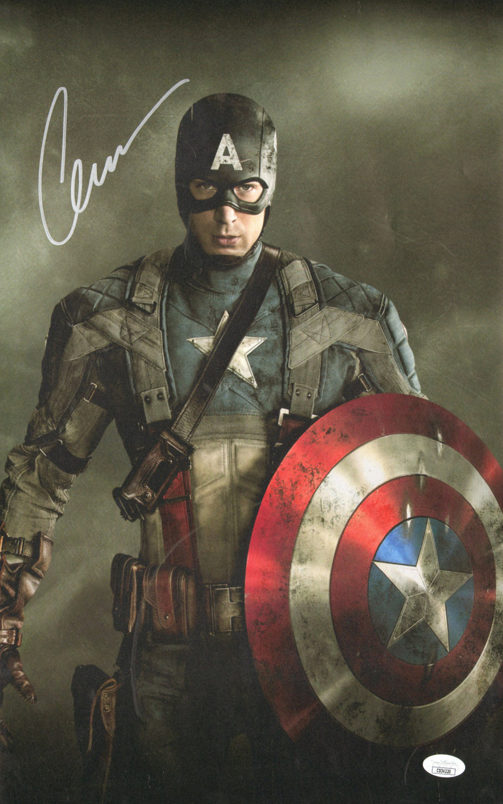 Chris Evans as Captain America in Captain America: The First Avenger (JSA) Signed 12x18 Photo