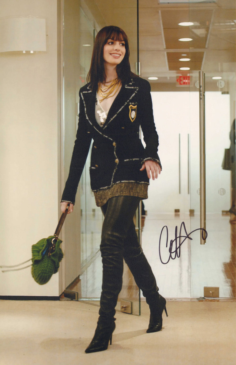 Anne Hathaway as Andrea Sachs in The Devil Wears Prada Signed 11x17 Photo