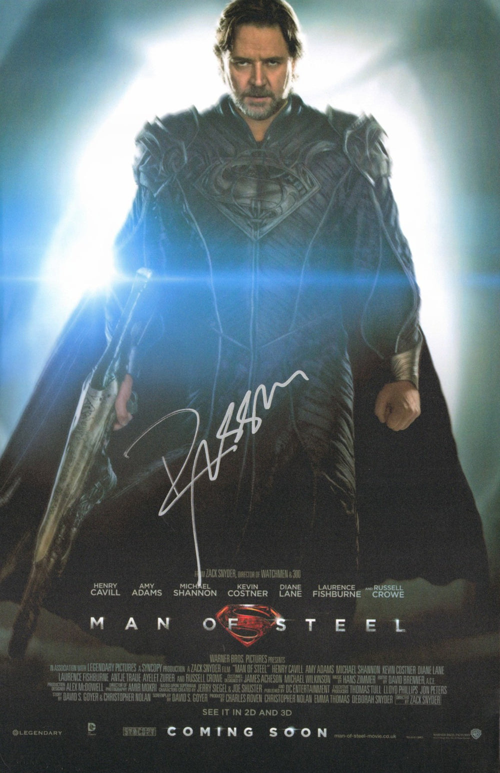 Russell Crowe as Jor-El in Superman: Man of Steel Signed 11x17 Mini Poster