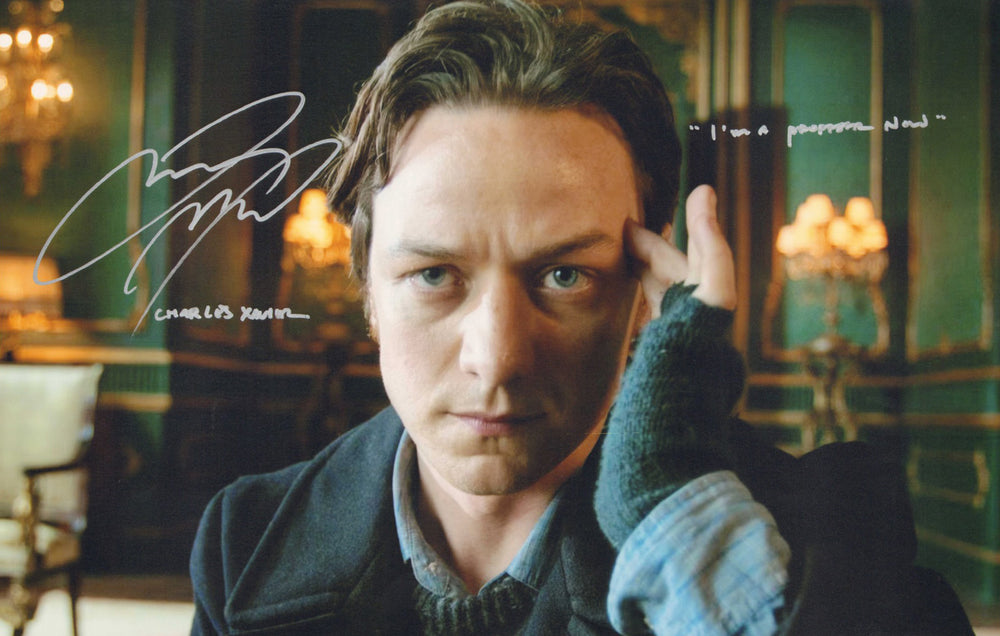 James McAvoy as Professor X / Charles Xavier in X-Men: First Class Signed 11x17 Photo with Character Name & Quote