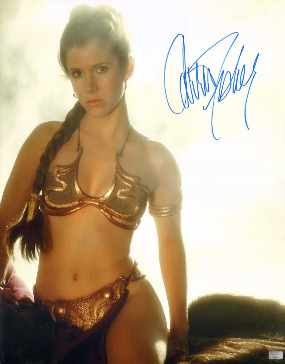 Carrie Fisher as Slave Princess Leia in Star Wars: Return of the Jedi Sexy (Celebrity Authentics) Signed 16x20 Photo